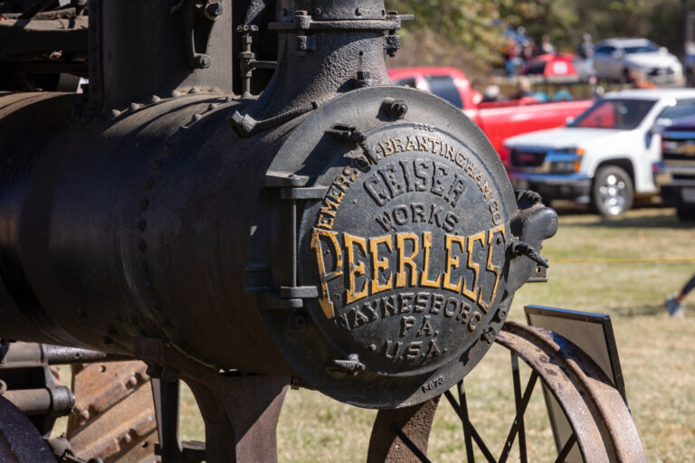 Closeup of an antique engine