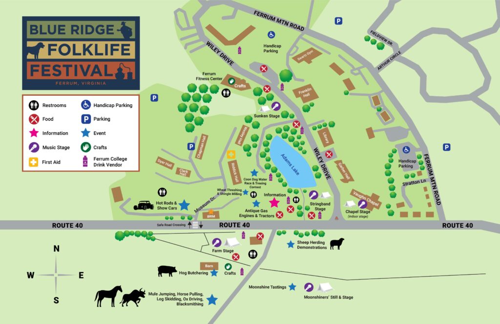 A graphical map of the festival.